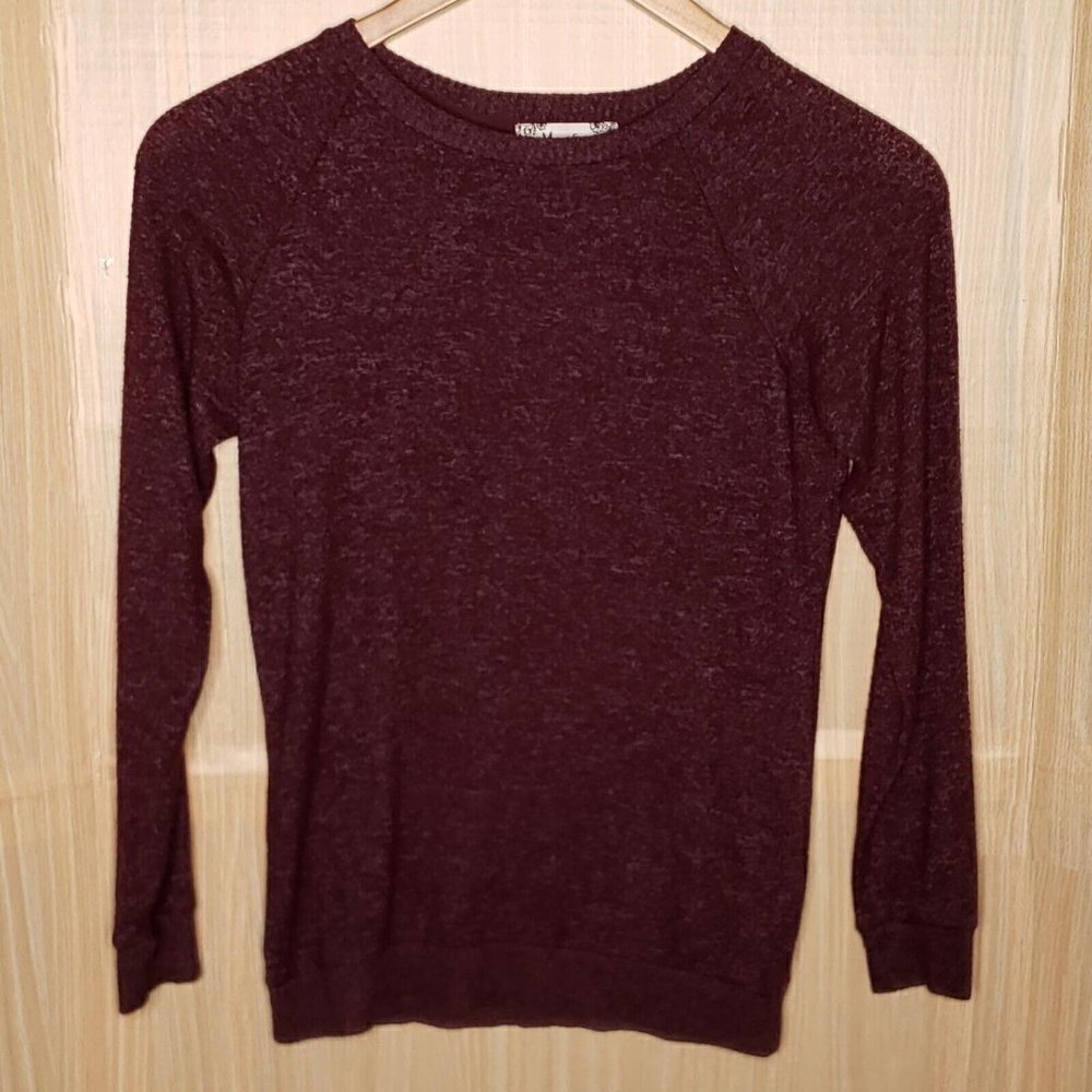 Moondance Womens Maroon Long Sleeve Top XS
